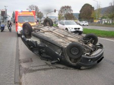 Leicht verletzt wurde der Fahrer dieses Kleinwagens, der sich vor wenigen Monaten auf der Luxemburger Straße überschlug. Archiv-Foto: Polizeiinspektion Trier