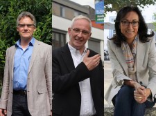 Fred Konrad, Wolfram Leibe und Hiltrud Zock bewerben sich um die Nachfolge Klaus Jensens. Fotos: Gianna Niewel und Marcus Stölb